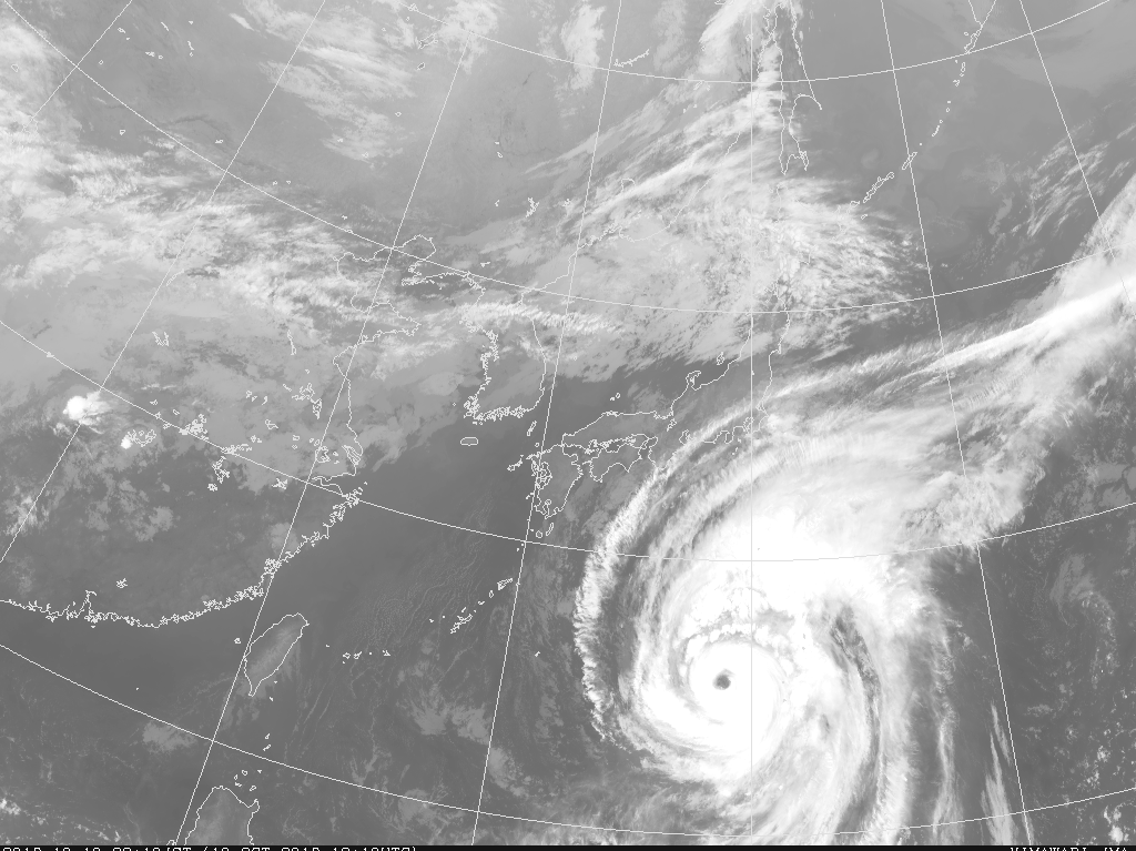 台風19号2019年10月10日21時10分衛生画像