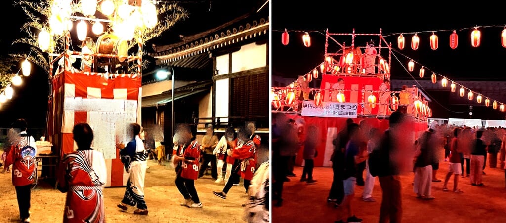 写真左より「昆陽寺まつり2024」、「第33回 伊丹ふれあい夏まつり」盆踊りの様子